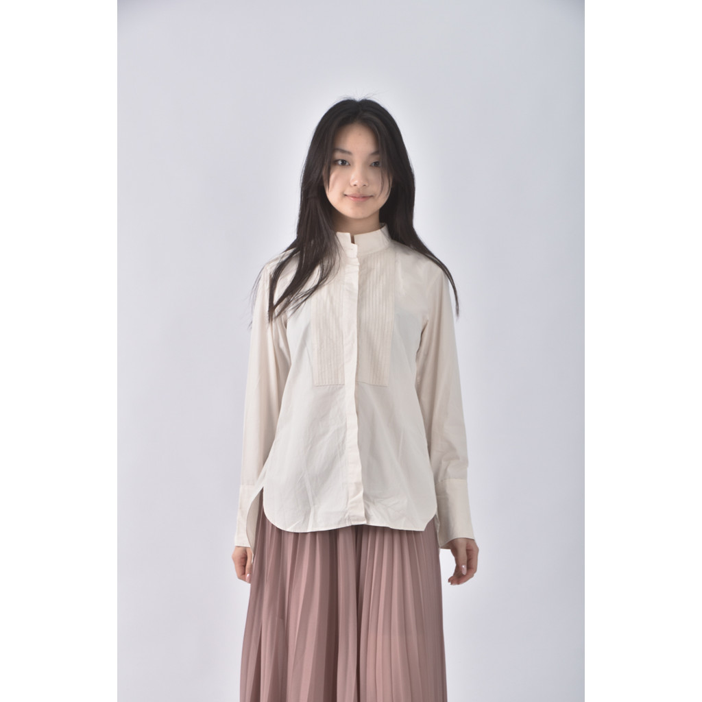 (S) uniqlo棉質純棉杏色襯衫上衣二手衣, , large