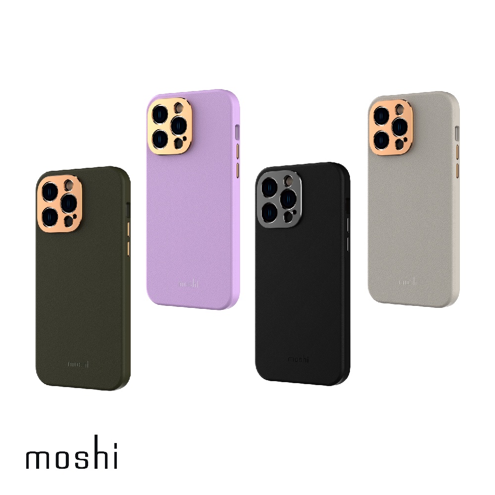 Moshi iPhone 14 Napa皮革保護殼 支援Magsafe-iPhone 14,寧靜灰 (現貨), , large