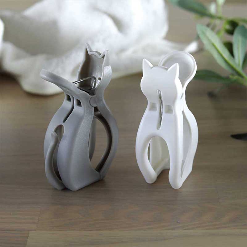 【CB JAPAN】Kogure 童趣系列曬衣夾6入組 灰白貓, , large