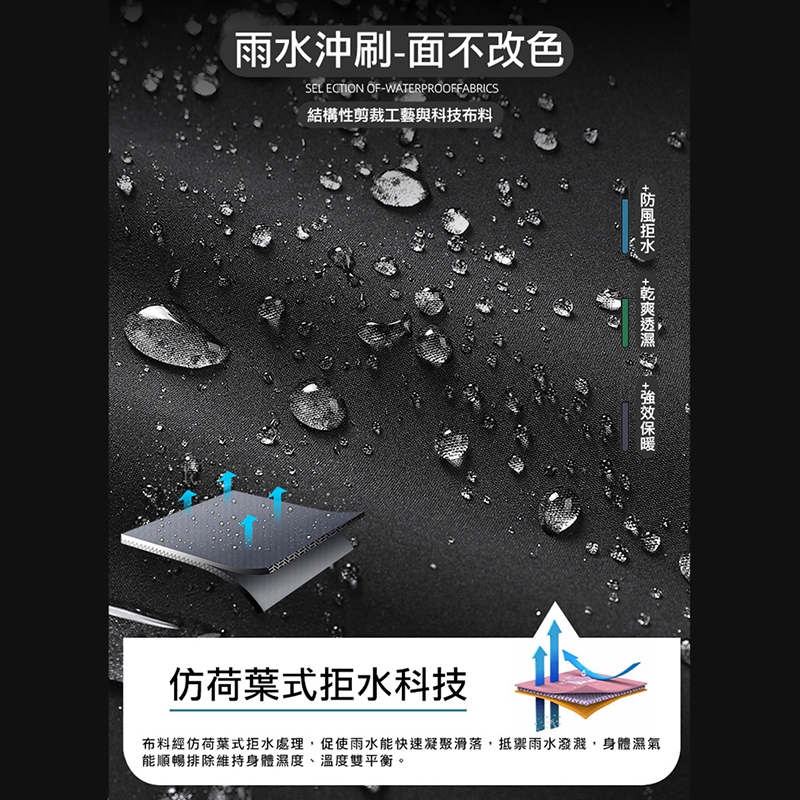 大尺碼-加絨 防水 防風 平口 休閒長褲-黑/灰-0204193, , large