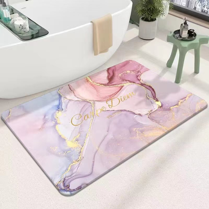 Soft diatomaceous earth water-absorbing non-slip floor mat with color printing, , large