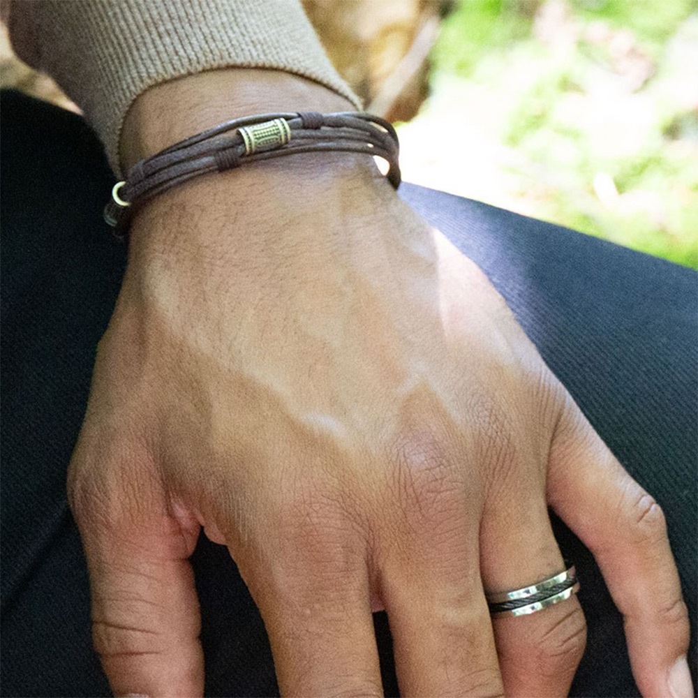【快速出貨】法國 ROCHET Totem系列 復古皮革男士手環 HB7303, , large