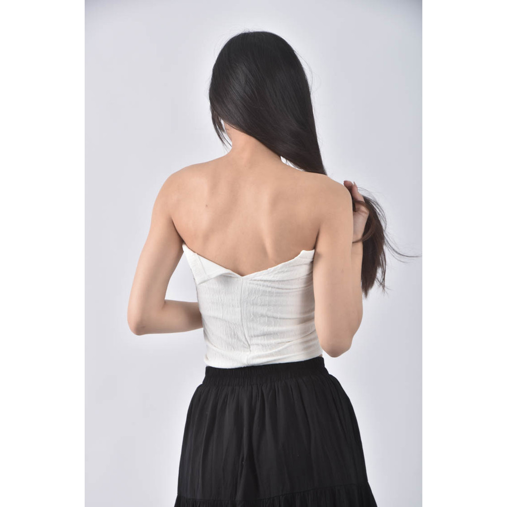 (S) 質感掛脖白色上衣二手衣, , large