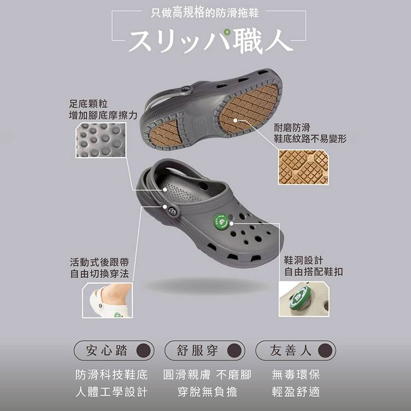 (eShoes) Banjia Home - Taqu Outdoor Non-Slip Slippers, Anti-Slip Slippers for the Elderly, Gardener's Shoes, Crocs, Plain White, 24CM, , large