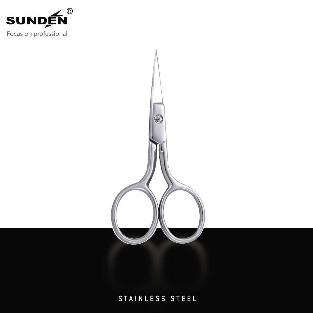 Straight Scissors for Manicure Cuticle Multipurpose - Beauty Scissors for Nail, Eyebrow, Eyelash, Dead Skin Cuticle Trimming, Straight Blade with Ergonomic Handle for Men and Women SUNDEN SD2252V, , large