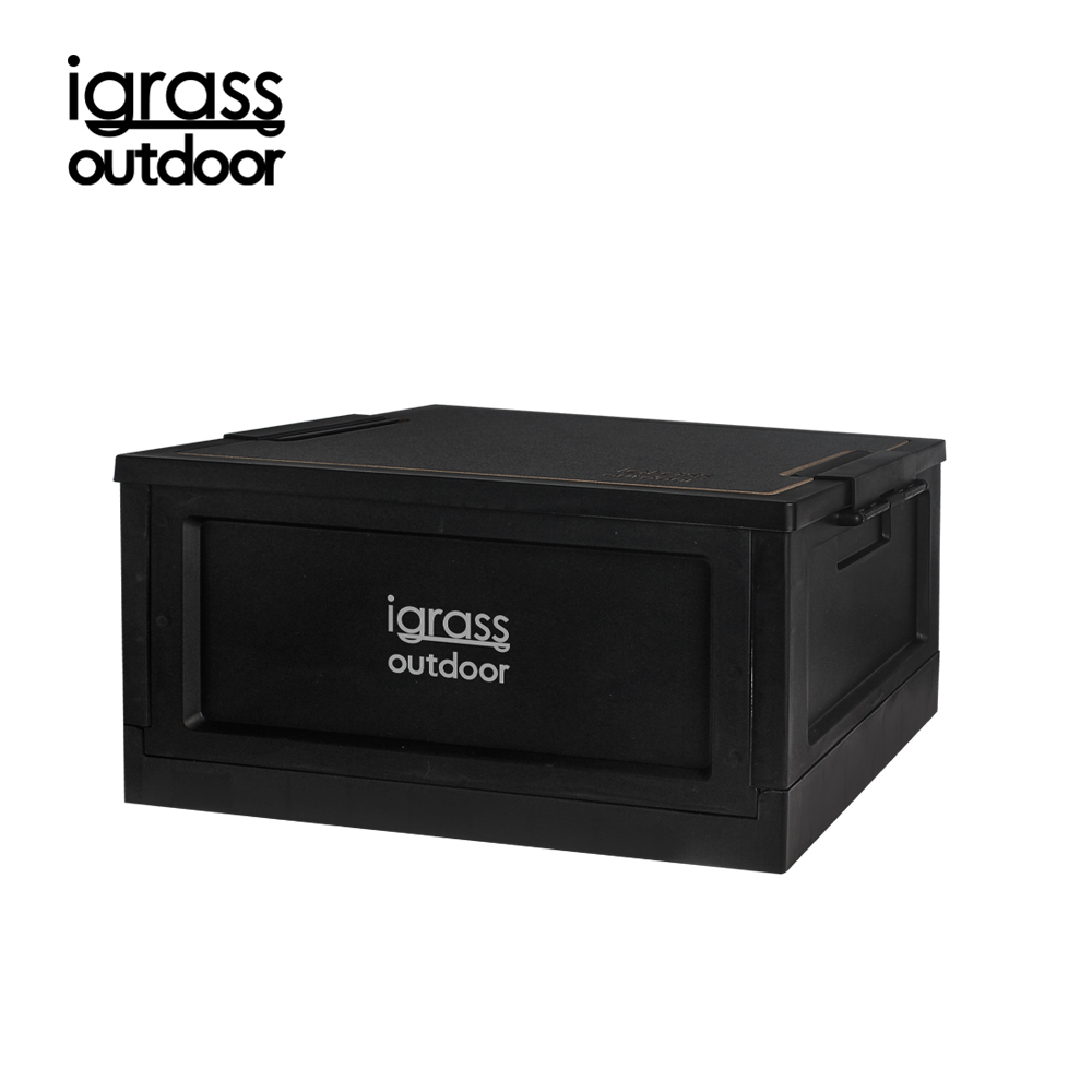 igrass outdoor folding storage box 45L-black, , large