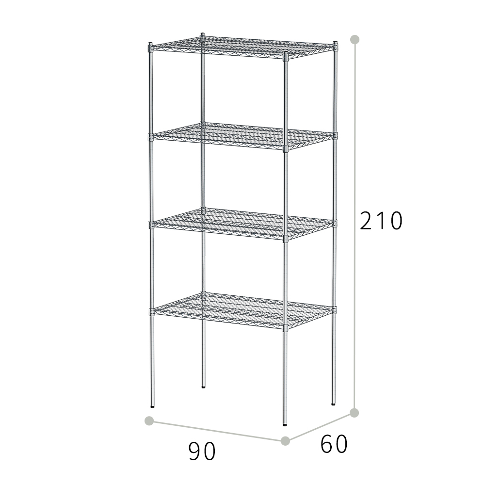 【Y HOUSE】90x60x210cm Heavy-duty four-layer iron rack Heavy-duty iron rack, , large