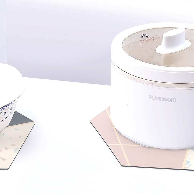 【Monster】 Morandi Terrazzo Pot Holders, Set of 2 (20.7x18x0.5cm) – Blue & Pink, , large