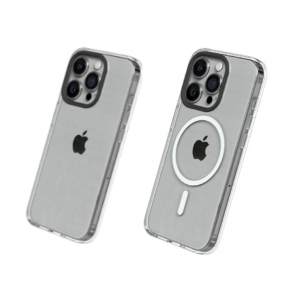 【RHINOSHIELD 】Clear Case (MagSafe 磁吸兼容) for Apple iPhone 15 Pro Max - 全透明+黑色鏡頭框+透明按鈕, , large