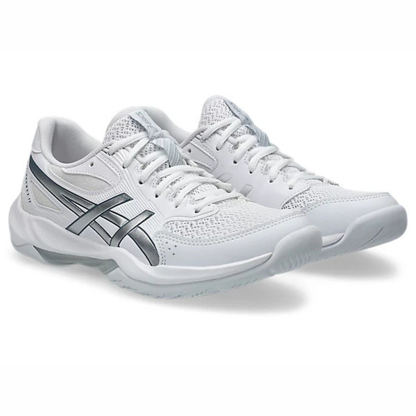 Asics Gel-rocket 12 男女 排球鞋 穩定 包覆 回彈 白 銀 [1072A119-101], , large