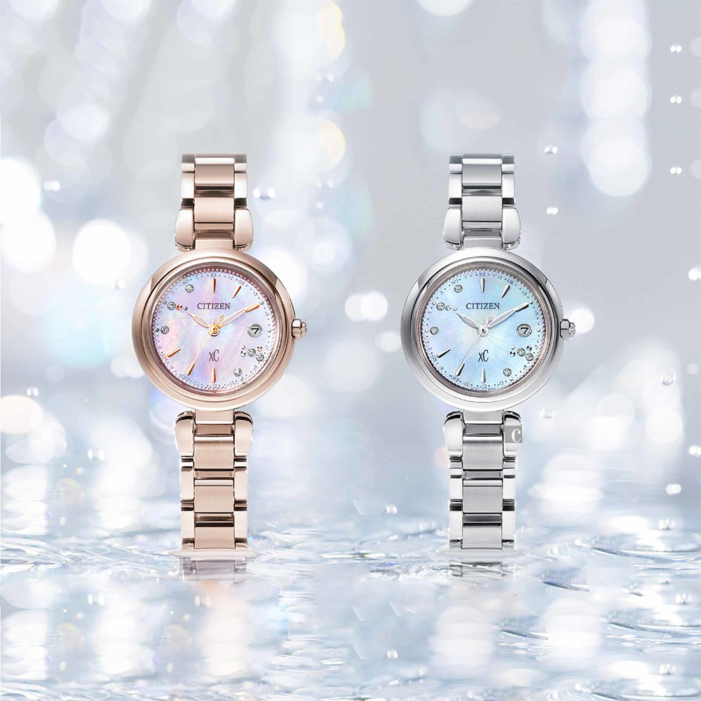 CITIZEN 星辰 XC 限量鈦金屬光動能電波女錶 ES9461-51W 【台灣限量50只】, , large