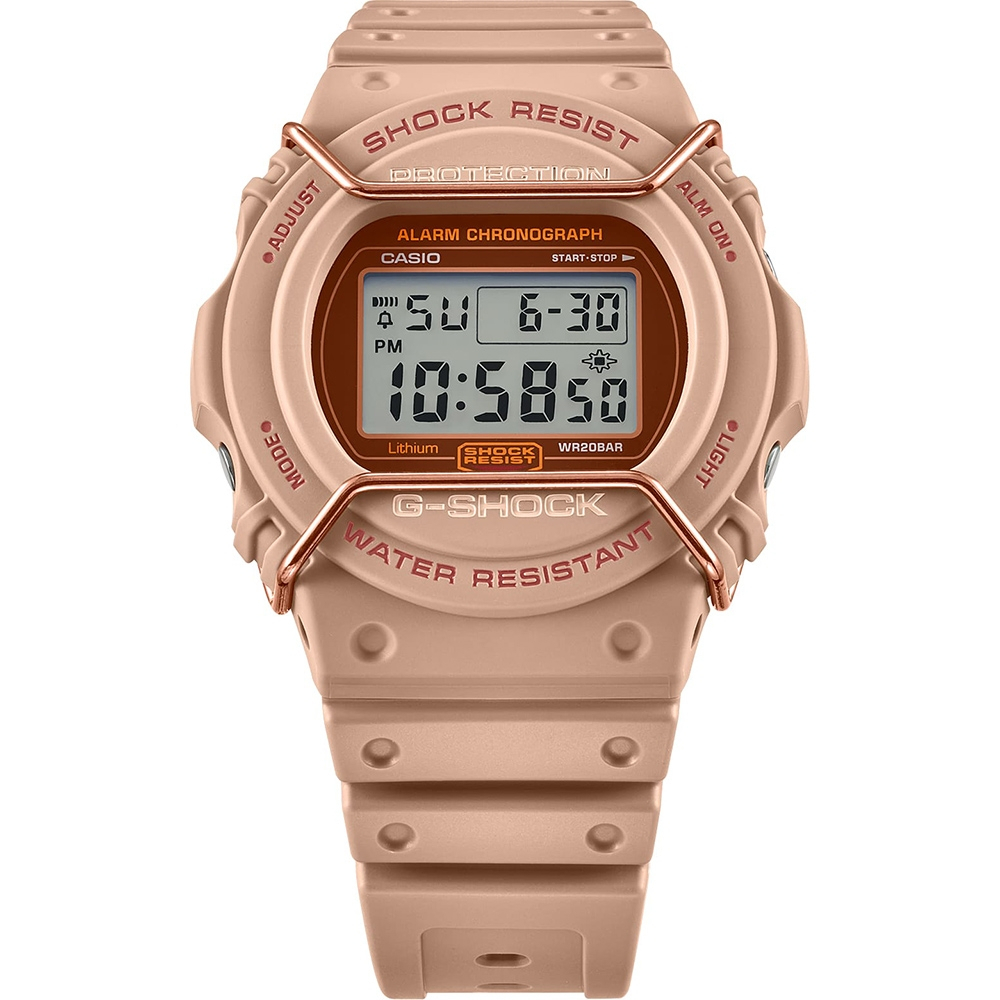 CASIO 卡西歐 G-SHOCK 大地色系啞光金屬電子錶 DW-5700PT-5, , large