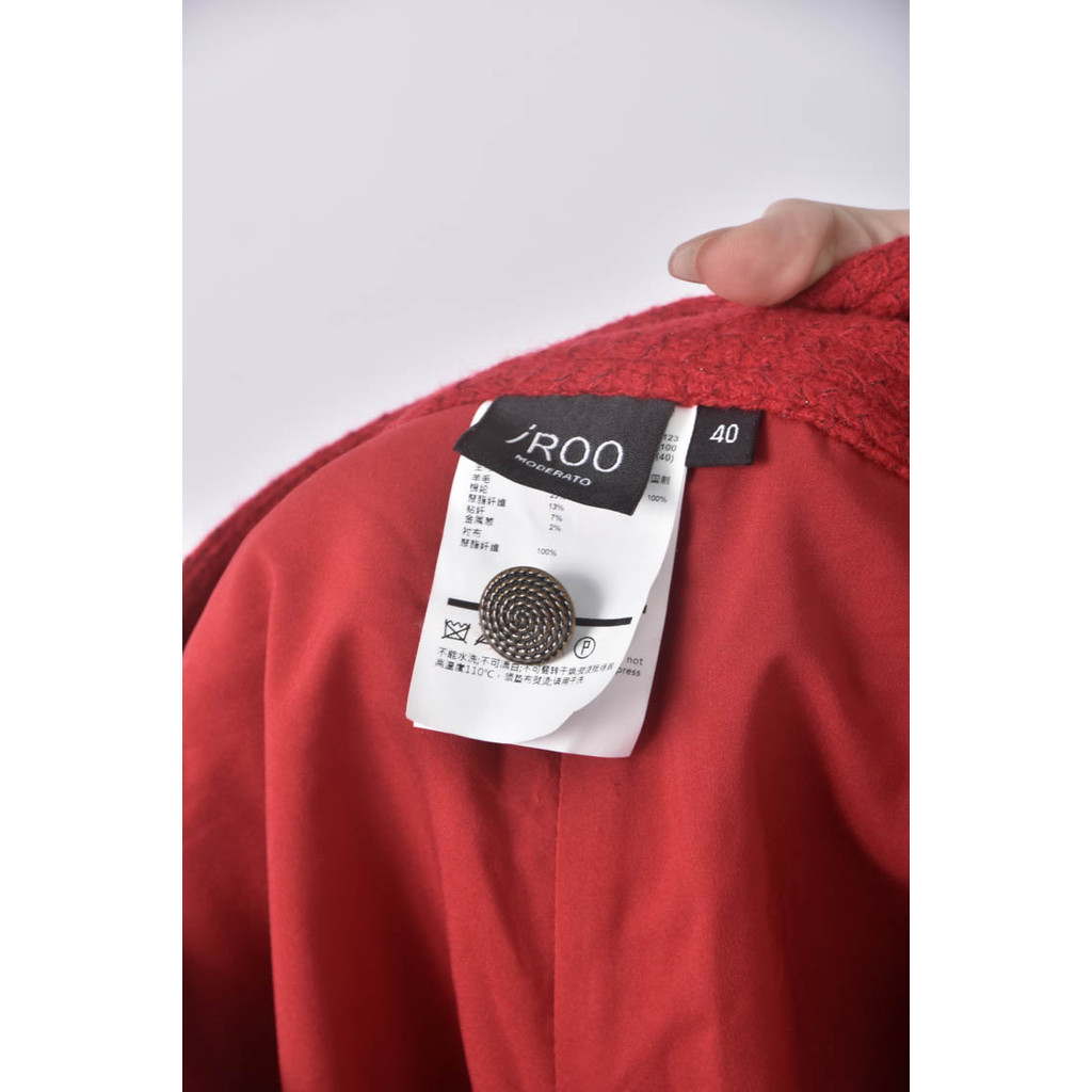 (L) iroo羊毛反摺紅色短褲二手衣, , large