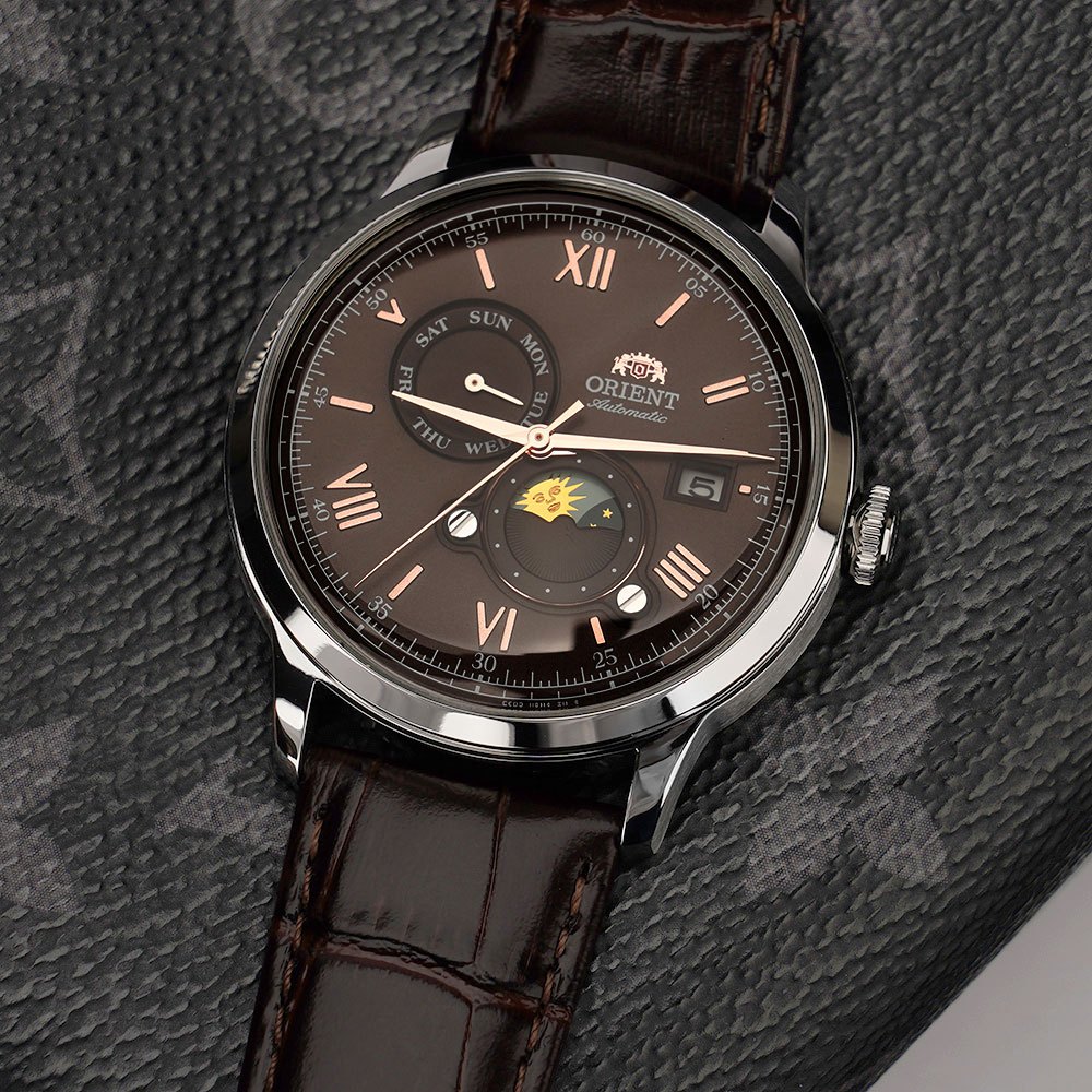 ORIENT 東方錶 官方授權 日相月相機械錶-41.5mm RA-AK0804Y, , large