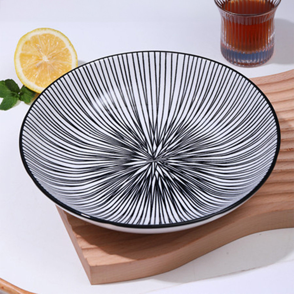 8吋陶瓷深盤【20款可選】陶瓷 圓盤 菜盤 濃湯盤 水餃盤 牛排盤 沙拉盤 水果盤 北歐風 卡通 赫本風 陶瓷盤 田園風 盤子, , large