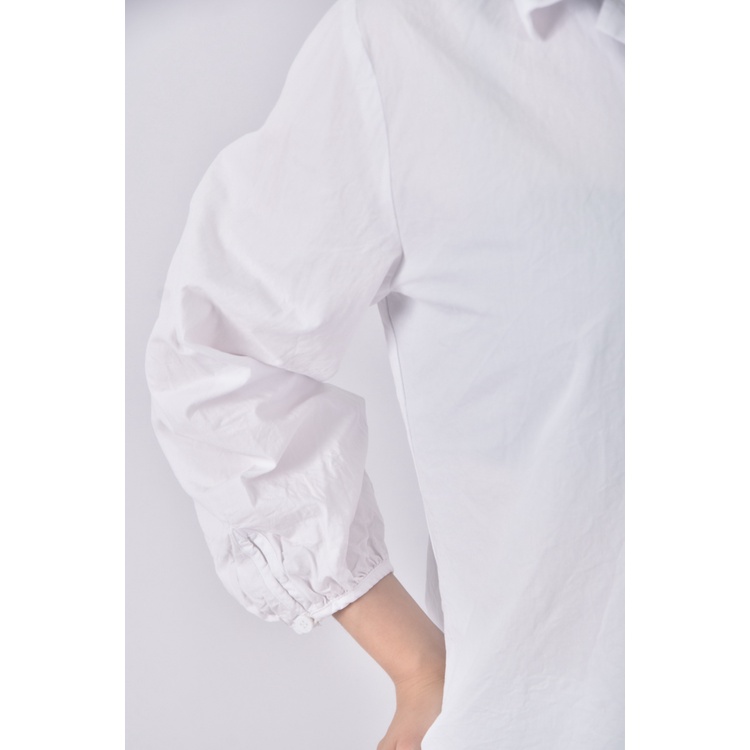 (S) mini matters質感修身短版棉質純綿白色長袖上衣二手衣, , large