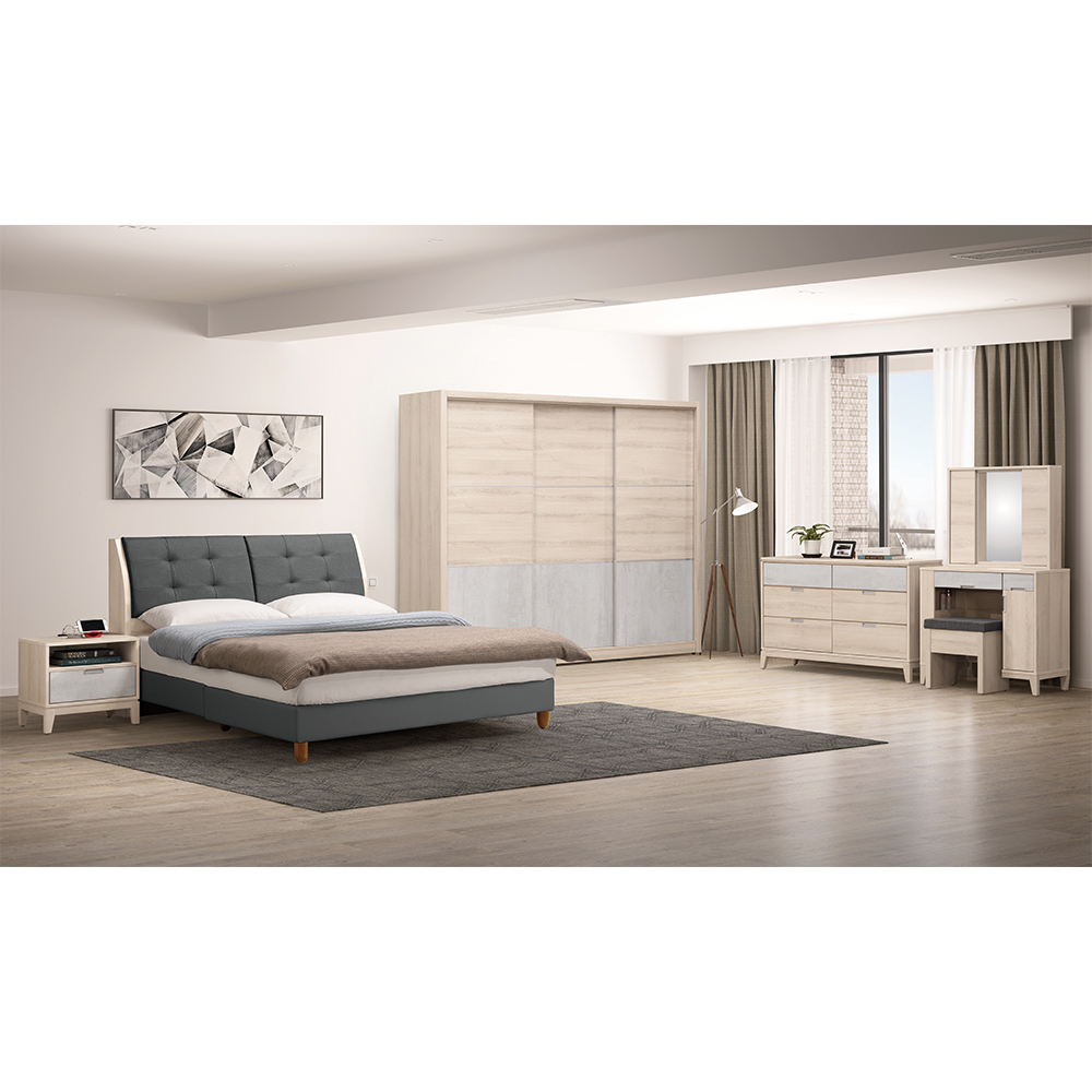 【唯熙傢俱】奧里橡木白6尺床頭箱, , large