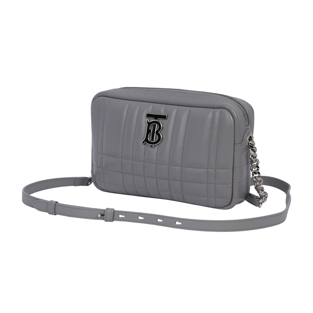BURBERRY Lola 縫線小羊皮小款相機包/雲灰色, , large