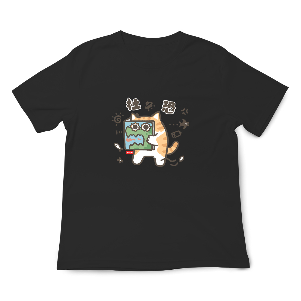 JZ TEE Orange Cat-Social Anxiety Graphic Tee, , large