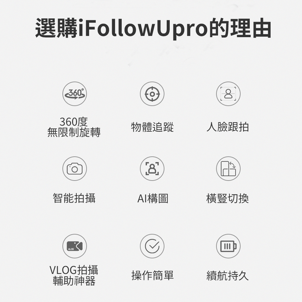【360&deg;智能跟拍機】VLOG 網紅 Youtuber愛用工具 輕鬆捕捉 照片 影片 短片 拍攝 短影片製作 一機多功能, , large