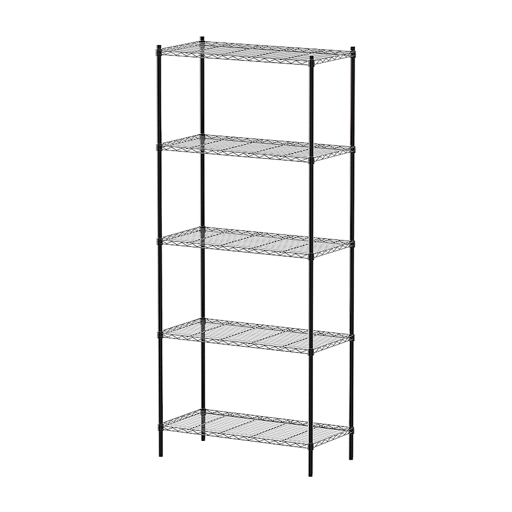【Y HOUSE】90x45x210cm Lightweight Five-Layer Iron Rack Iron Rack - Painted Black, , large