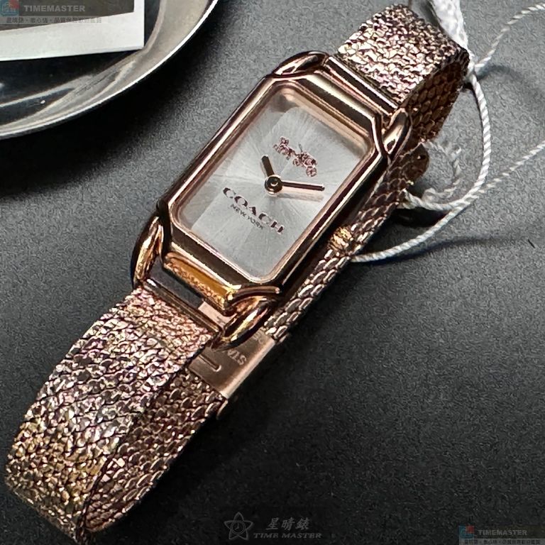 [星晴錶業]COACH手錶,18mm, 28mm,CH00208銀白錶面玫瑰金錶殼玫瑰金色精鋼錶帶款, , large