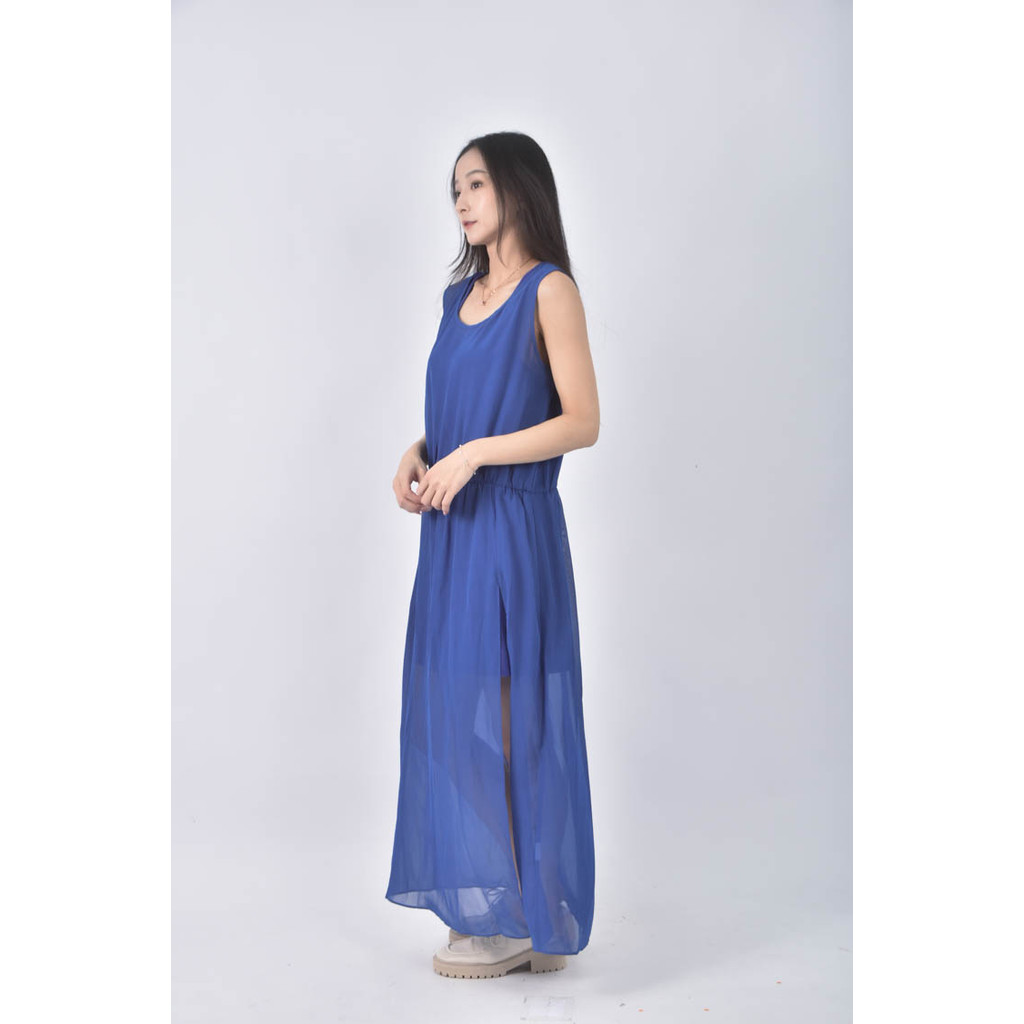 (L) lian fei mei無袖藍色洋裝二手衣, , large