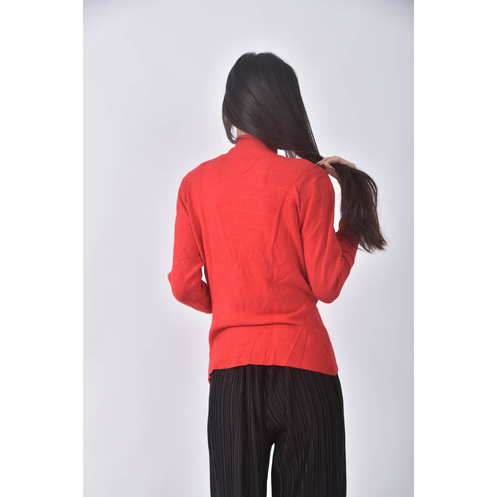 (S) 圓鑽紅色長袖上衣二手衣, , large