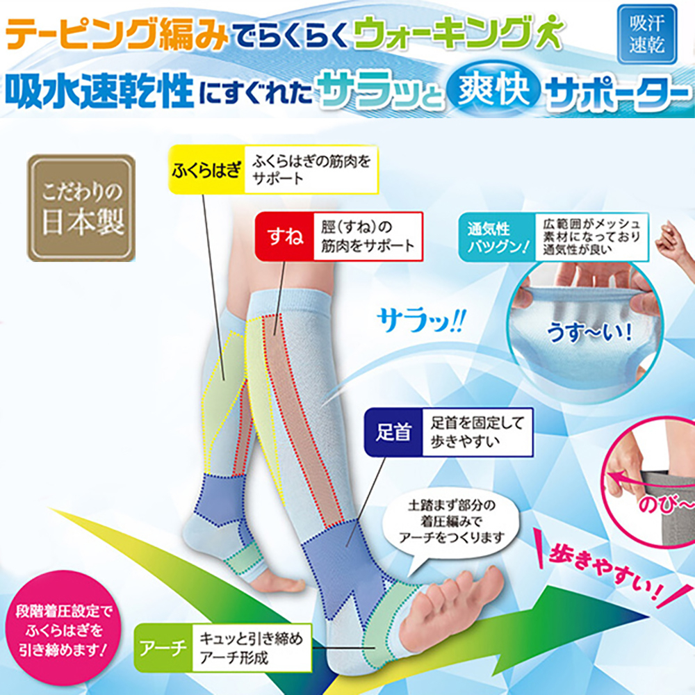 日本製【CERVIN】小腿腳踝紓壓護套2入男女適用, , large