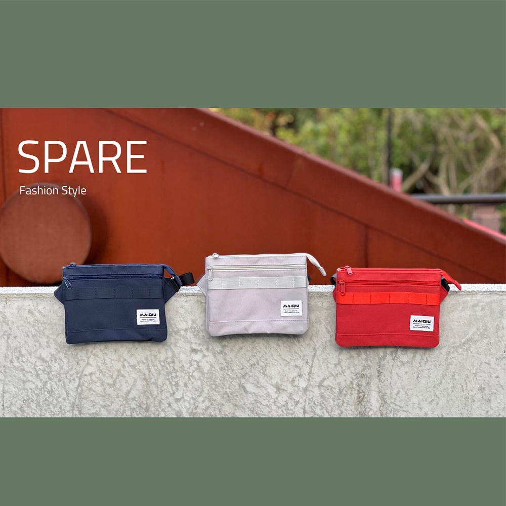 【MQ】超強收納隨身包-灰色 雙主袋 小包 腰包 斜跨包 兩用包 斜肩包 霹靂包 潮流 輕便, , large