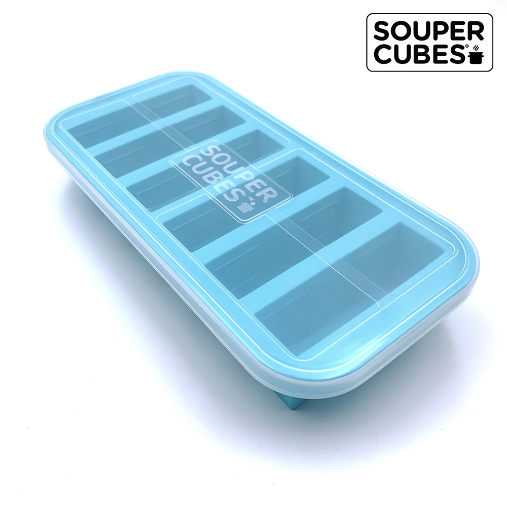 官方直營【Souper Cubes】多功能食品級矽膠保鮮盒6格_湖水綠(125ML/格), , large