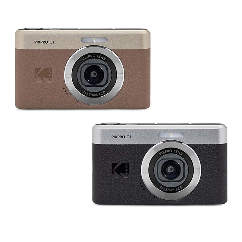 [KODAK] PIXPRO C1 翻轉螢幕數位相機-黑色公司貨 +64G柯達記憶卡, , large