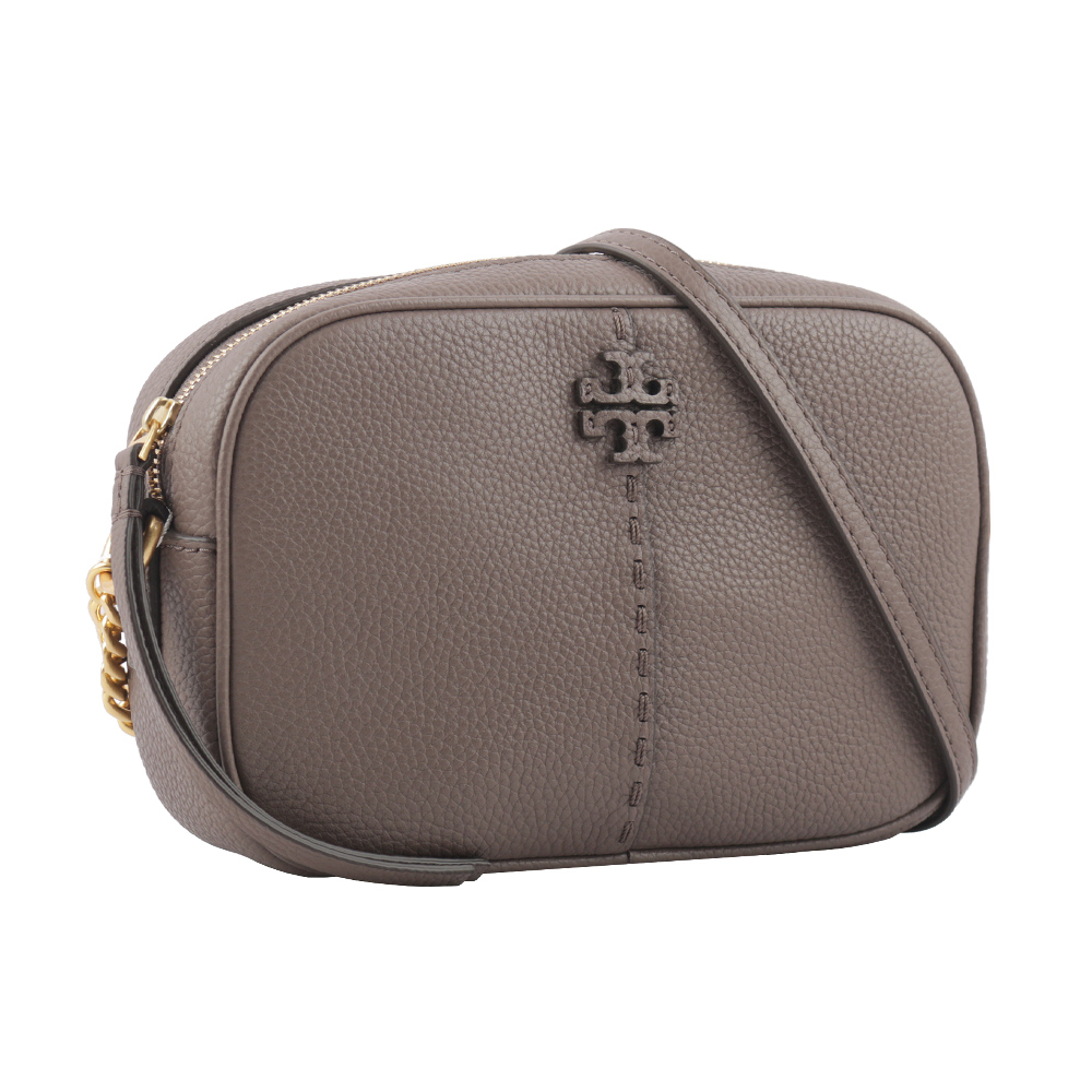 TORY BURCH McGraw 荔枝皮革拉鍊相機包/楓樹棕, , large