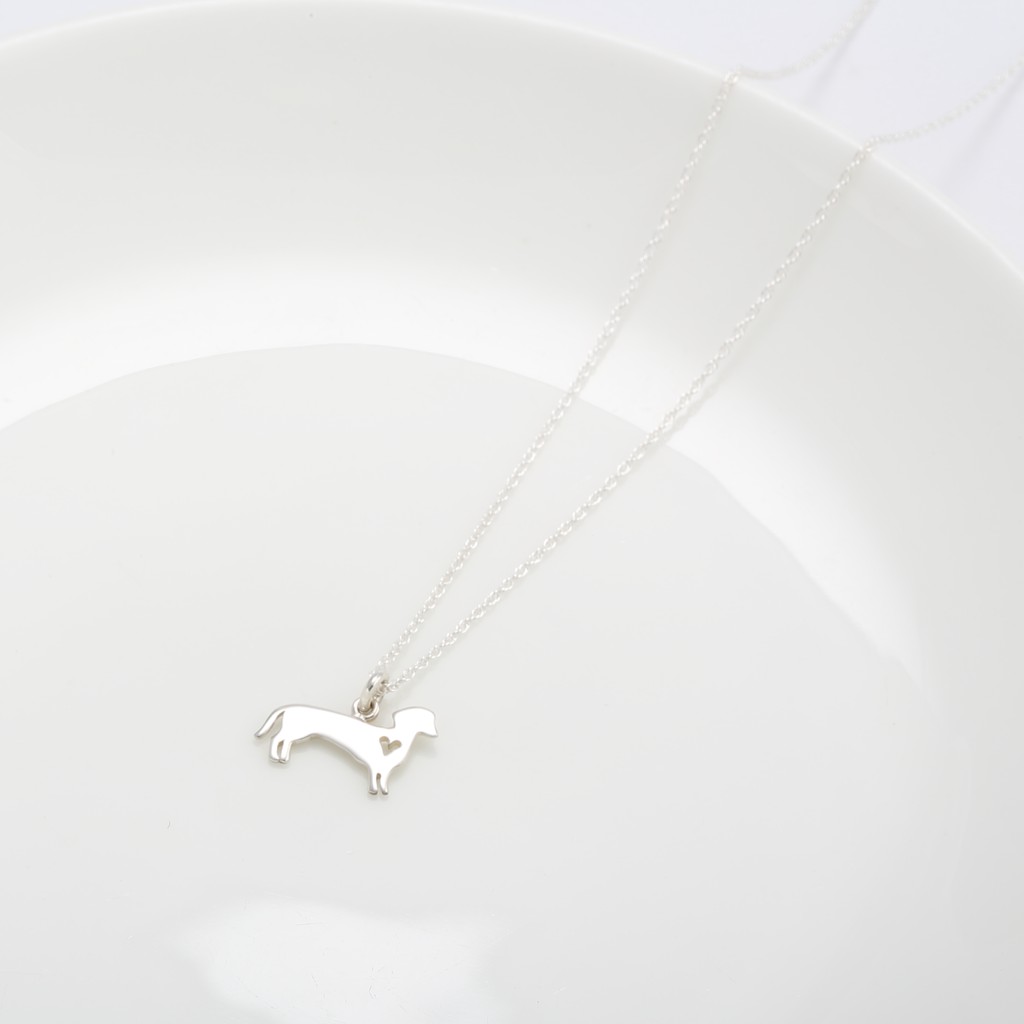【Angel & Me】Dachshund Dog s925 sterling silver necklace Birthday gift, , large