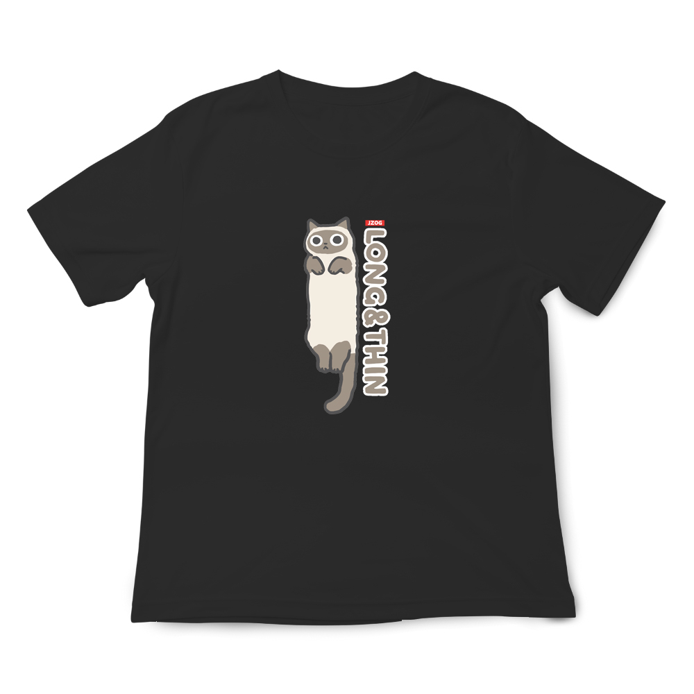 JZ TEE 暹羅貓條 印花短袖T恤, , large