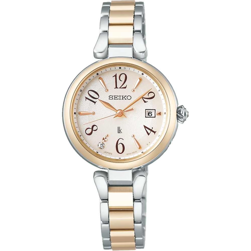 SEIKO 精工 LUKIA 花卉系列鈦金屬太陽能電波鑽石女錶 SSQW086J/1B32-0BK0K, , large