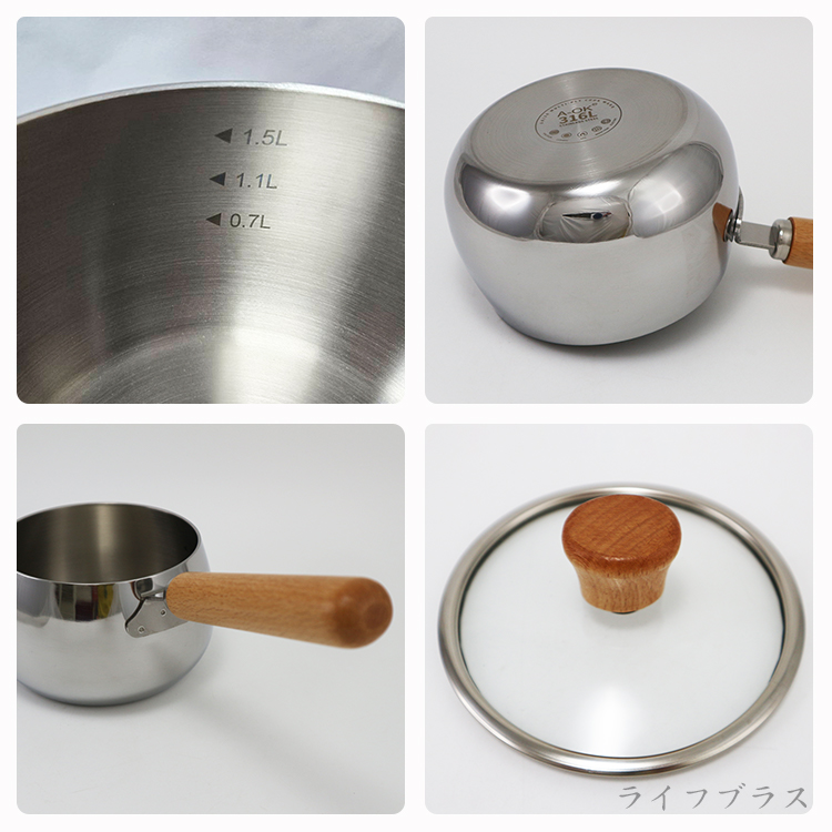 A-OK 316不鏽鋼藍寶石片手鍋-16cm-2支, , large