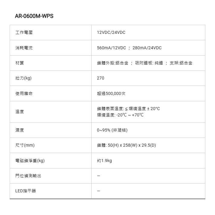 昌運監視器 SOYAL AR-0600M-WPS 0600M-270磁力鎖戶外型/側面安裝型 防火抗燃材質, , large