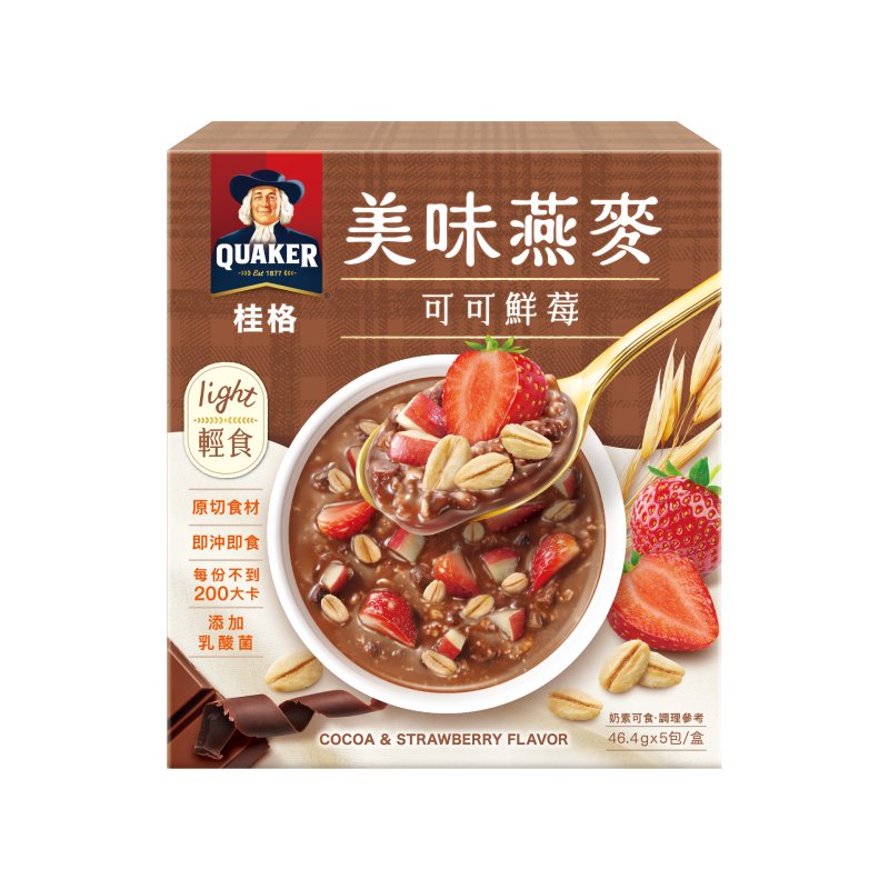 桂格美味燕麥-可可鮮莓46.4g x5, , large
