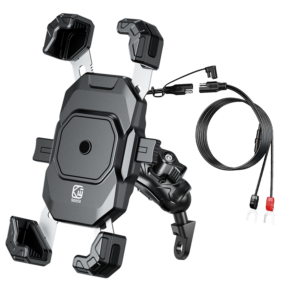 KEWIG M11G2HA-C2 Motorcycle Phone Holder with Rearview Mirror Lift, Wireless/Fast Charging, Dual Charging, Original Factory Direct Product, , large