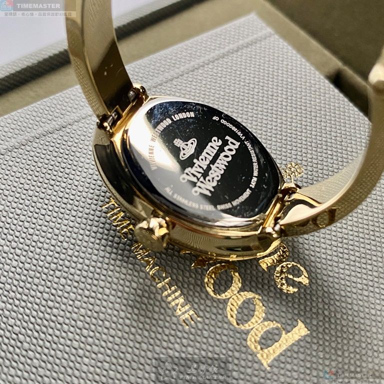 [星晴錶業]Vivienne Westwood手錶,22mm, 32mm,VW00008白金色錶面銀錶殼金色精鋼錶帶款, , large