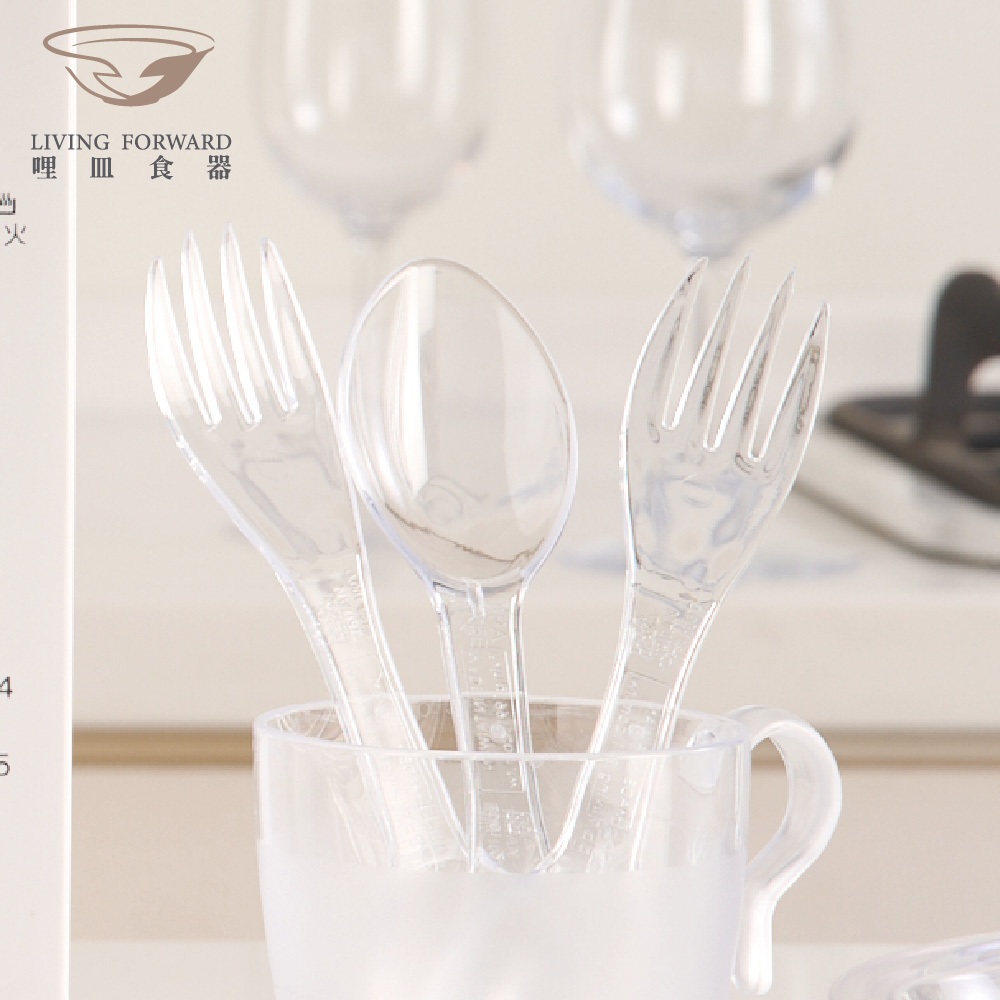 【哩皿食器】台灣製  食品級Tritan  湯匙叉六入組, , large