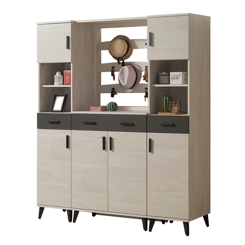 【唯熙傢俱】米可橡木白5.3尺鞋櫃