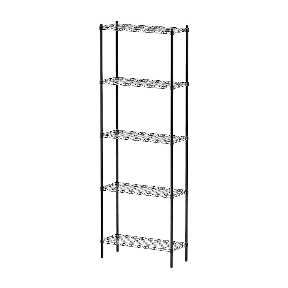 【Y HOUSE】76x30x210cm Lightweight Five-Layer Iron Rack Iron Rack - Painted Black