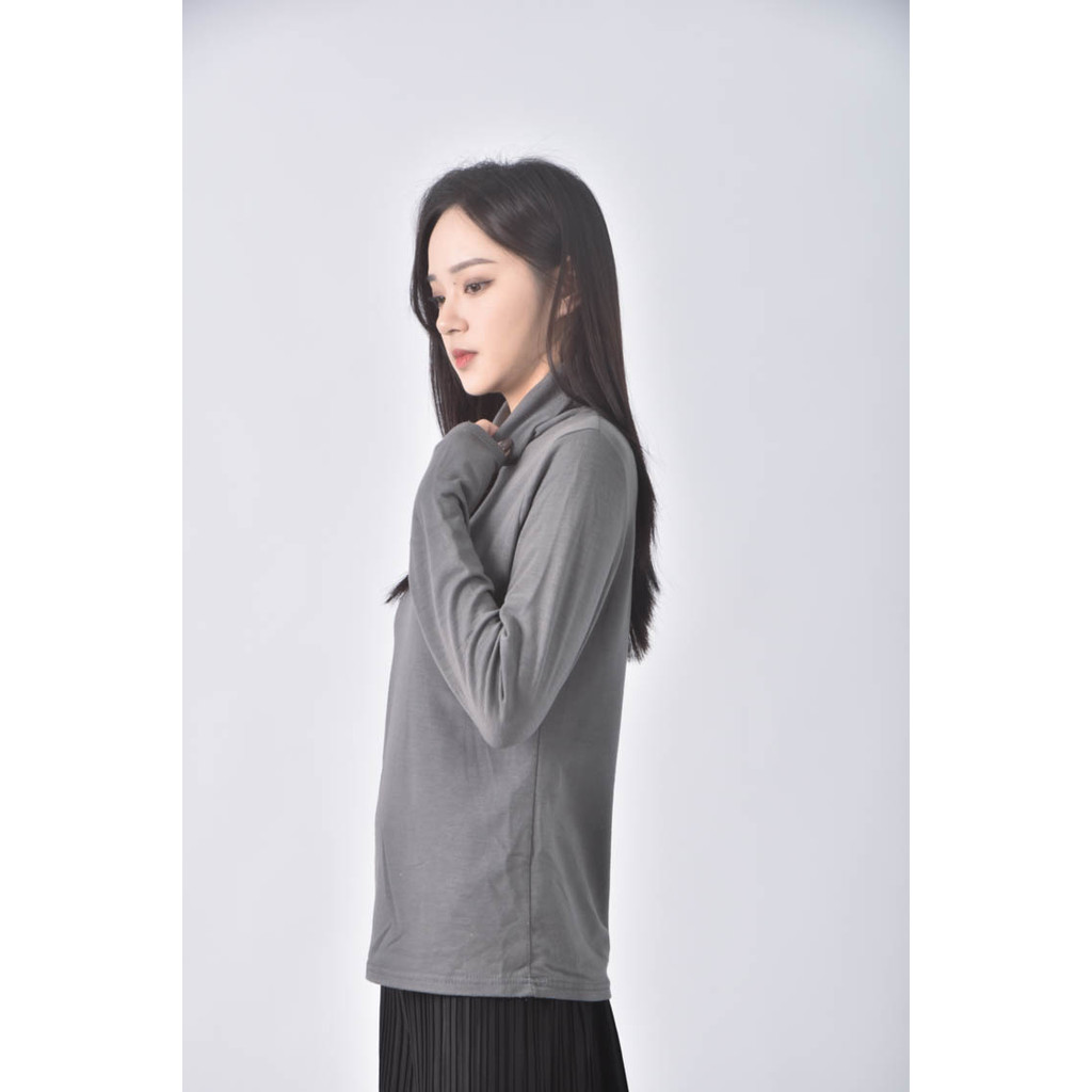 (S) 【又又私服】運動高領綠色長袖上衣二手衣, , large