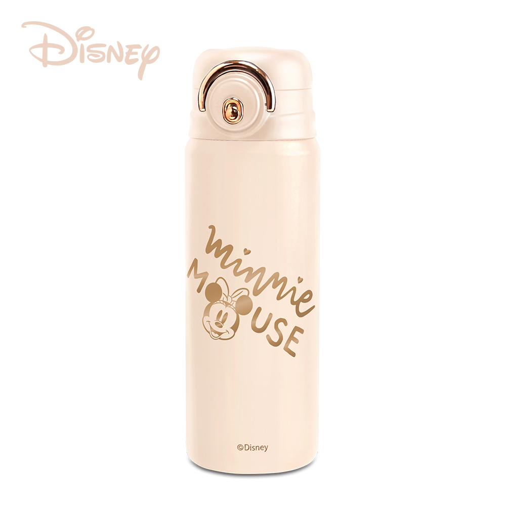Disney Gold Mickey Mouse Stainless Steel Silicone Dual-Drink Vacuum Insulated Bottle 600ml (Lockable) - Champagne White, , large