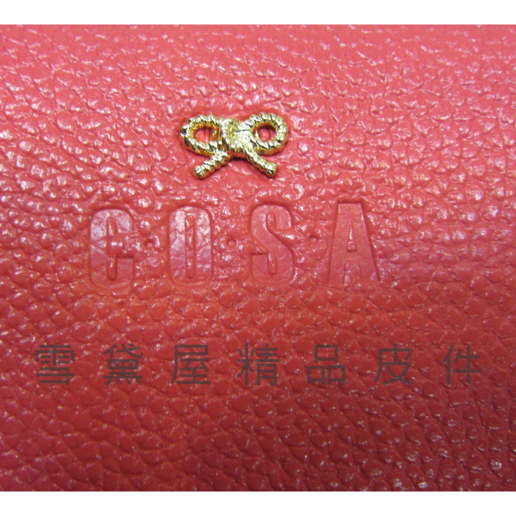 ~雪黛屋~Cosa 長夾女用皮夾進口專櫃100%牛皮革長夾U型拉鍊包覆主袋多袋口夾層大方不折鈔CO560-1014-2, , large