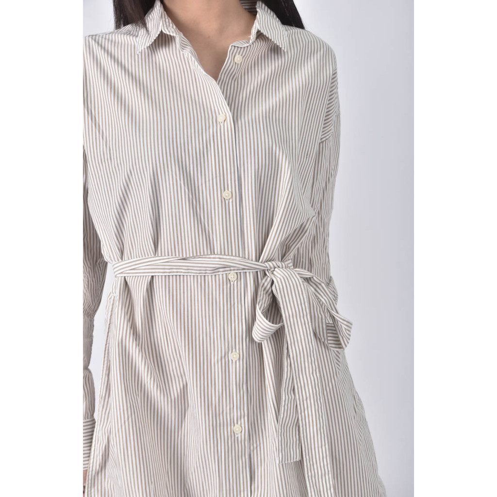 (L) lativ直條紋棕色洋裝二手衣, , large