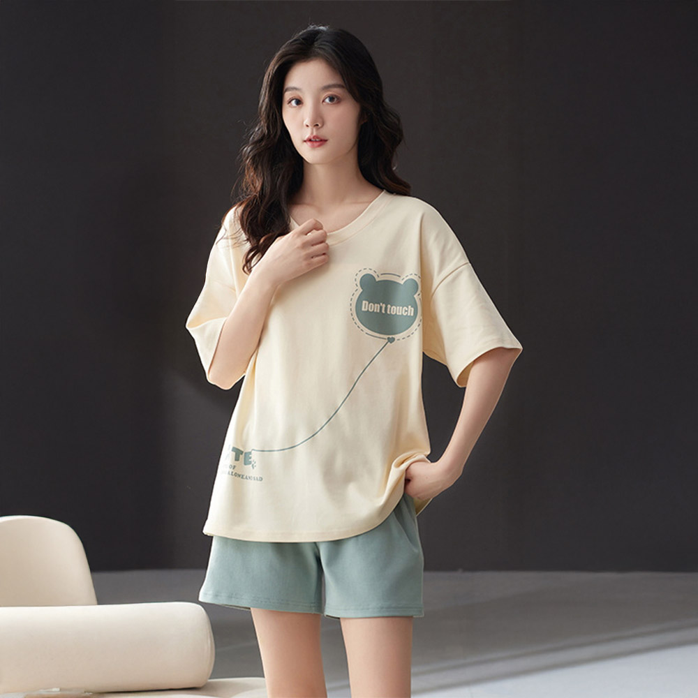 自帶胸墊居家服【L/XL/XXL】睡衣 居家服 固定式胸墊 可機洗 自帶胸墊 寬鬆睡衣 寬鬆居家服 胸墊 落肩 寬版 寬鬆 固定式, , large