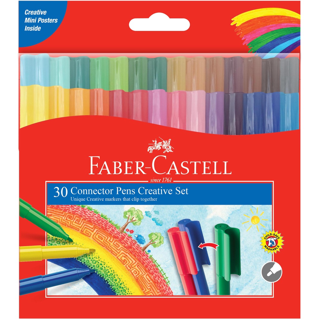 德國Faber-Castell 輝柏 彩色連接筆(30色) 11-300-A, , large